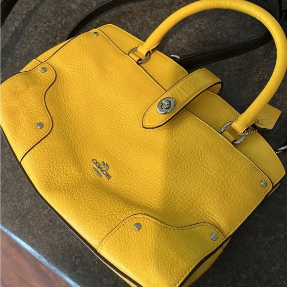 Coach Mercer 24 leather handbag f37779 yellow - Picture 14 of 14